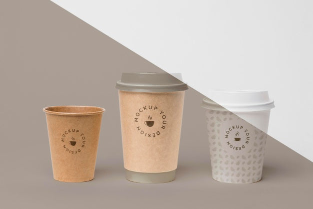 Free Plastic Cup With Coffee Mock Up On Table Psd