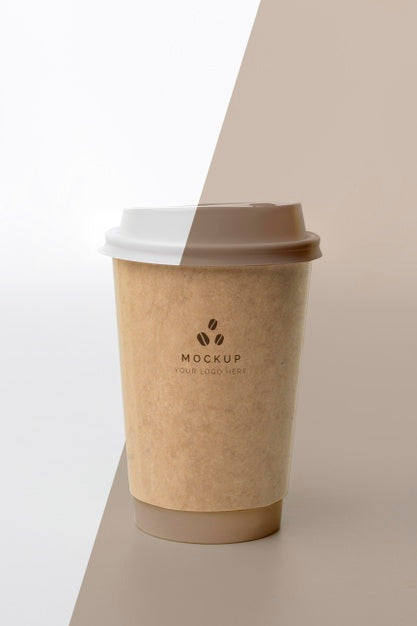 Free Plastic Cup With Coffee Mock Up On Table Psd