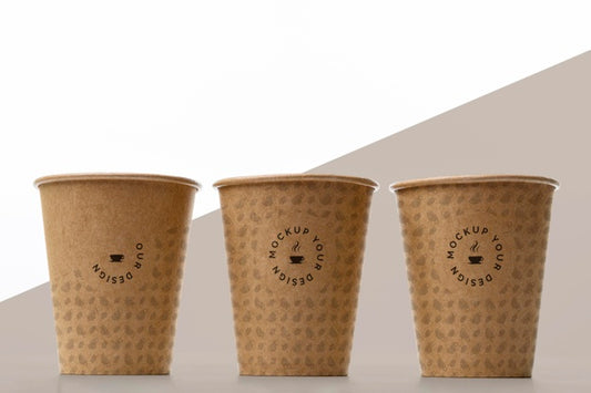 Free Plastic Cups With Coffee Mock Up On Table Psd