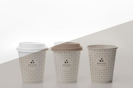 Free Plastic Cups With Coffee Mock Up On Table Psd