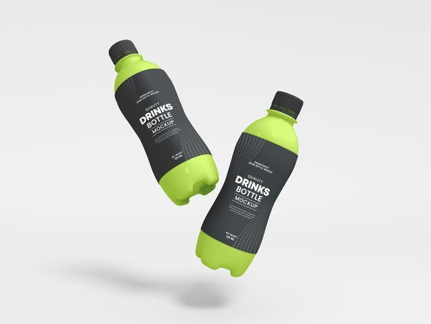 Free Plastic Energy Drink Bottle Packaging Mockup Psd