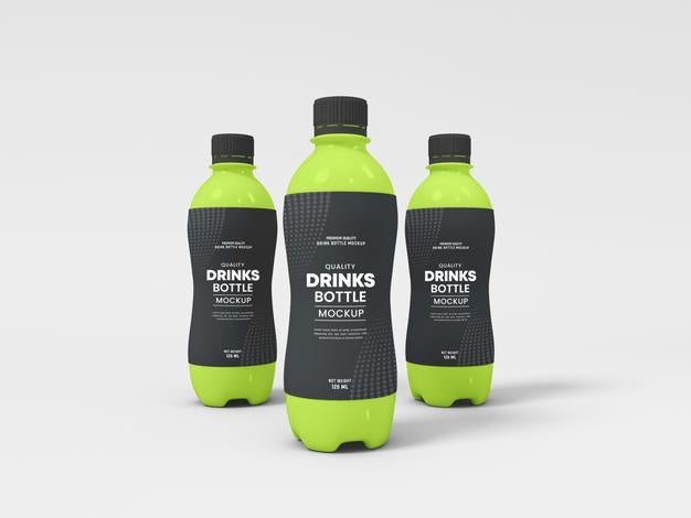 Free Plastic Energy Drink Bottle Packaging Mockup Psd