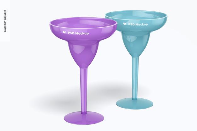 Free Plastic Margarita Glasses Mockup Psd