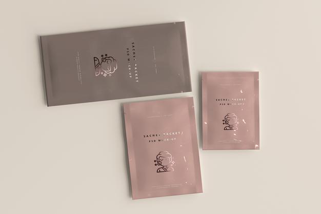 Free Plastic Sachet Packet Mockup Psd