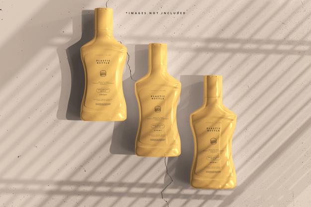 Free Plastic Sauce Bottles Mockup Psd