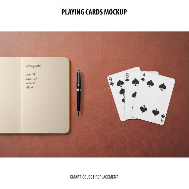 Free Playing Cards Mockup Psd