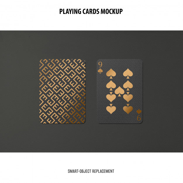 Free Playing Cards With Golden Foil Mockup Psd