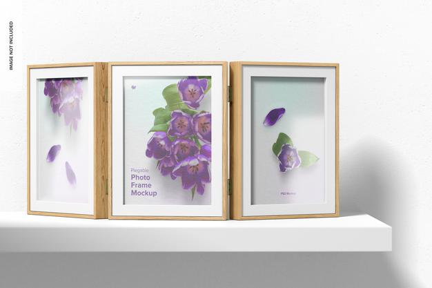 Free Plegable Photo Frame Mockup, Front View Psd