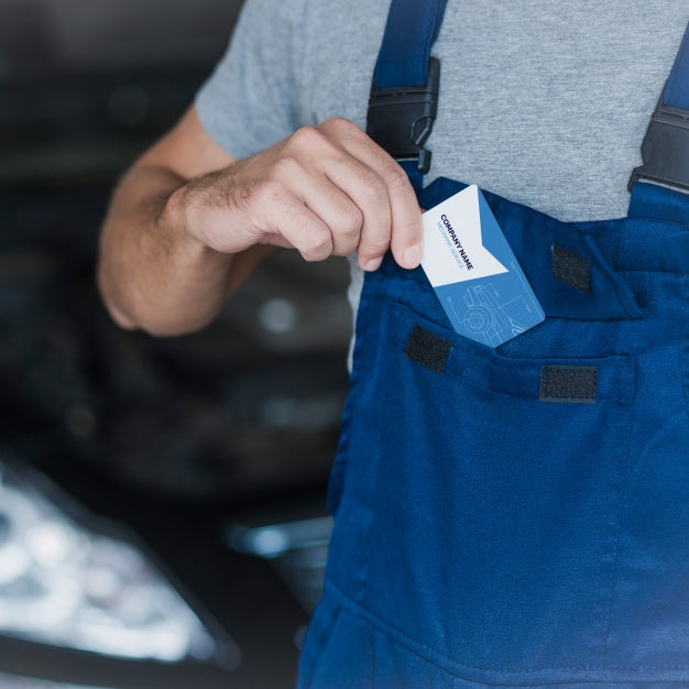 Free Plumber Presenting Business Card Psd