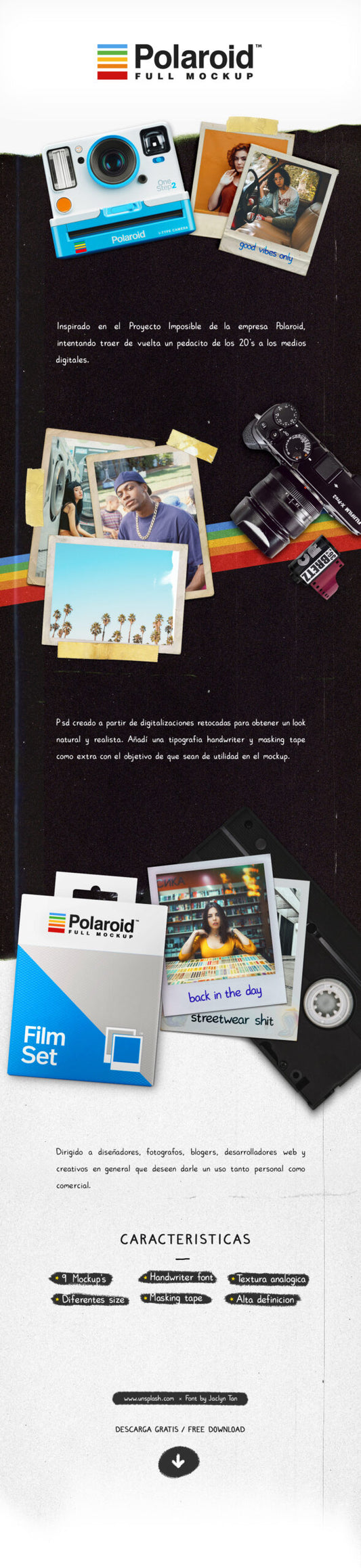 Free Polaroid Full Mockup