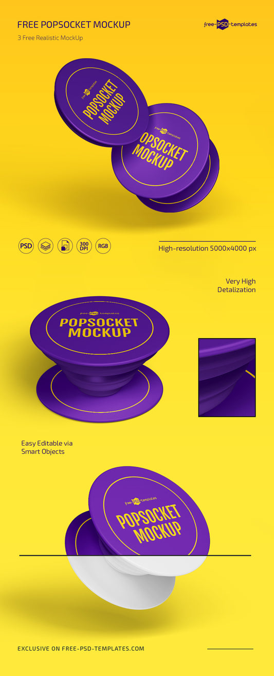 Free Popsocket Mockup Set