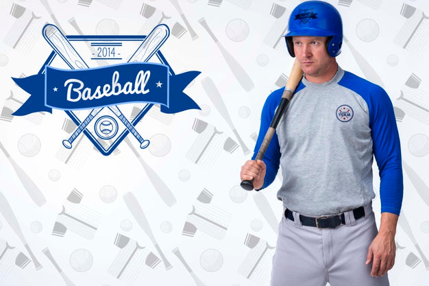 Free Portrait Of Baseball Player With Helmet Psd