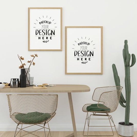 Free Poster Frame In Living Room Mock Up Psd