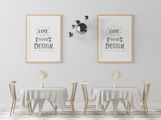 Free Poster Frame In Living Room Mockup Psd