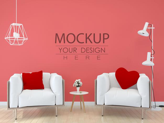 Free Poster Frame In Living Room Psd Mockup Psd