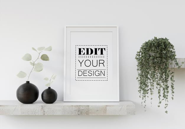 Free Poster Frame In Living Room Psd Mockup Psd