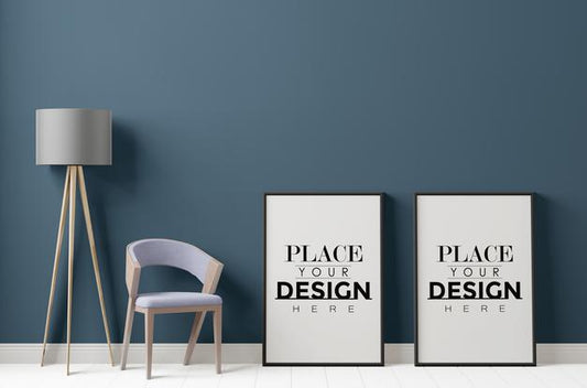 Free Poster Frame In Living Room Psd Mockup Psd