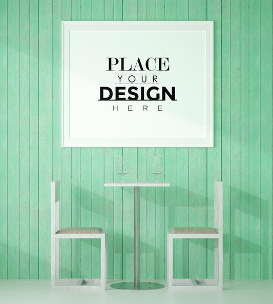 Free Poster Frame In Living Room Psd Mockup Psd