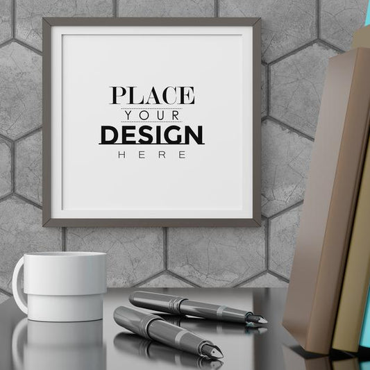 Free Poster Frame In Living Room Psd