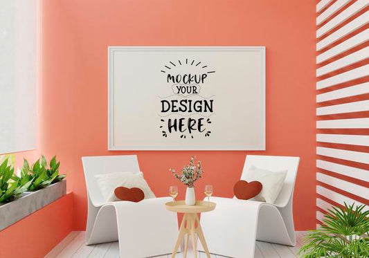 Free Poster Frame In Living Room Psd