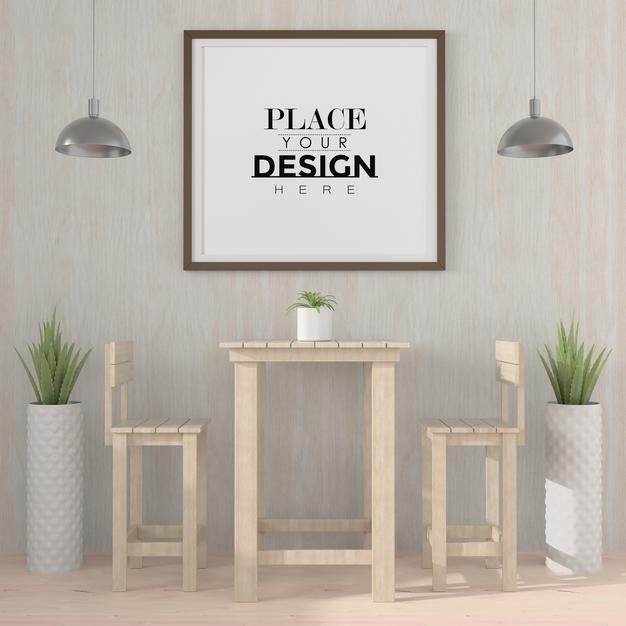 Free Poster Frame In Living Room Psd