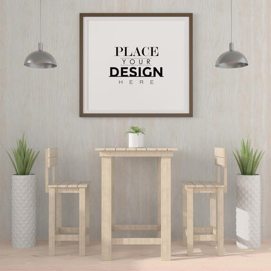 Free Poster Frame In Living Room Psd