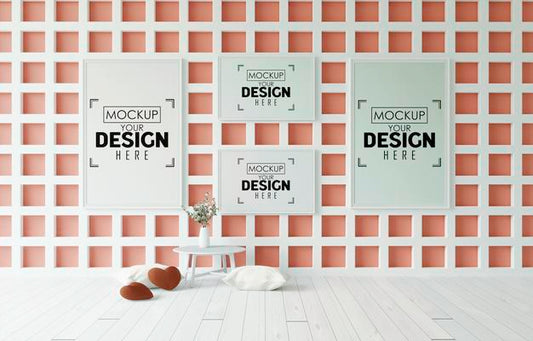 Free Poster Frame In Living Room Psd