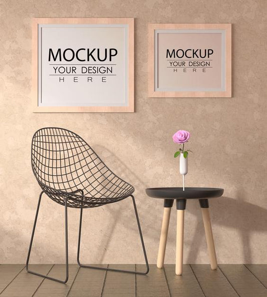 Free Poster Frame In Living Room Psd