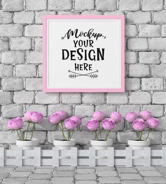 Free Poster Frame In Living Room Psd