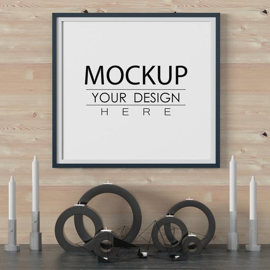 Free Poster Frame In Living Room Psd