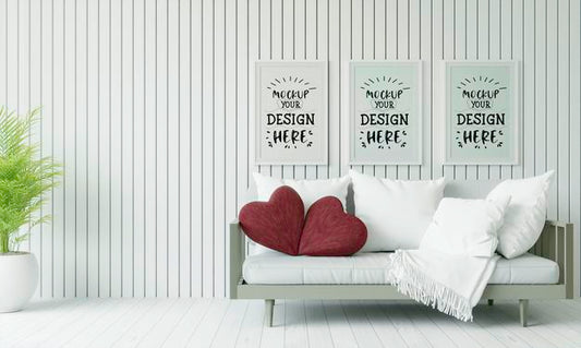 Free Poster Frame In Living Room Psd