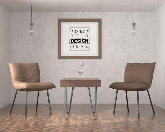 Free Poster Frame In Living Room Psd