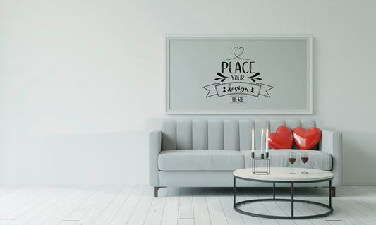 Free Poster Frame In Living Room Psd