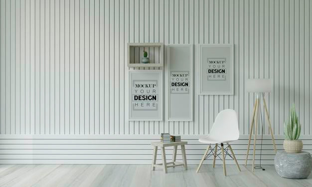 Free Poster Frame In Living Room Psd