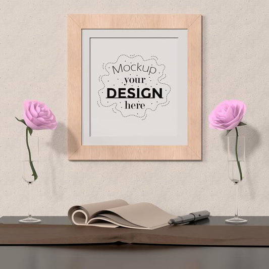 Free Poster Frame In Living Room Psd