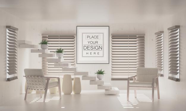 Free Poster Frame In Living Room Psd