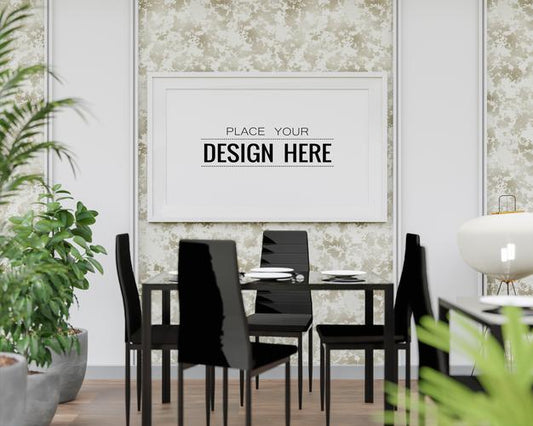 Free Poster Frame Mockup In Living Room Psd