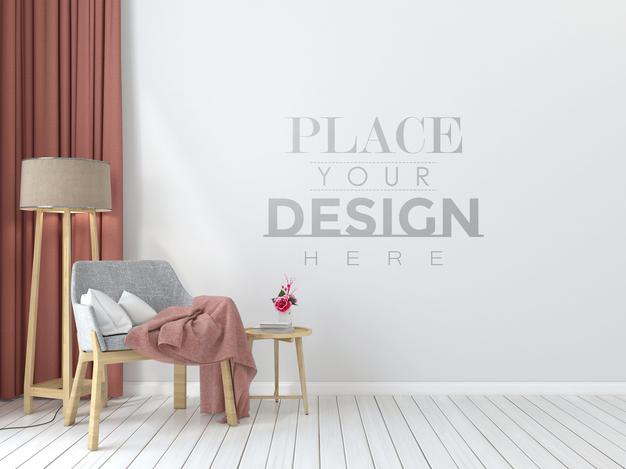 Free Poster Frame Mockup Interior In A Bedroom Psd