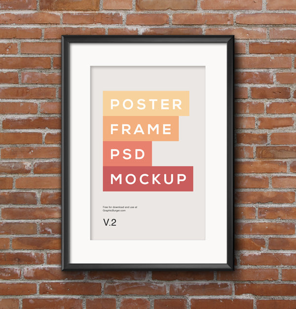 Free Poster Frame Psd Mockup #2