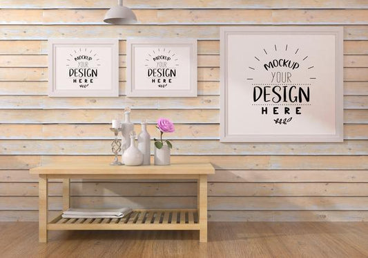 Free Poster Frames In Living Room Psd