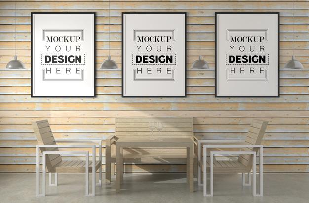 Free Poster Frames In Living Room Psd