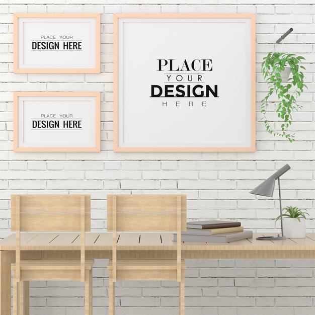 Free Poster Frames In Living Room Psd