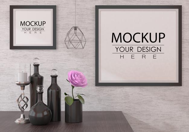 Free Poster Frames In Living Room Psd