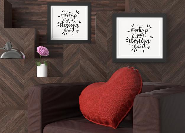 Free Poster Frames In Living Room Psd