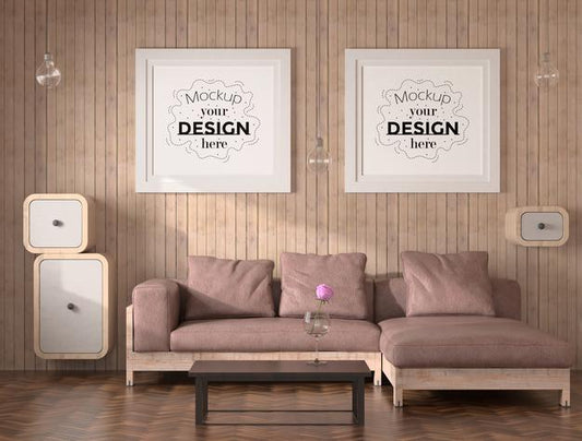 Free Poster Frames In Living Room Psd