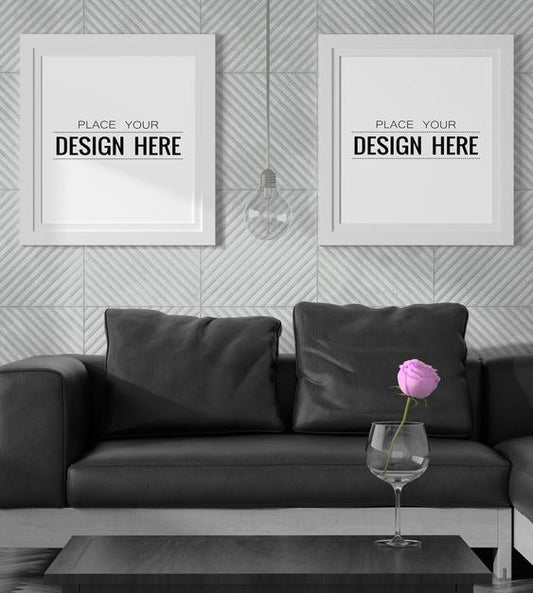 Free Poster Frames In Living Room Psd