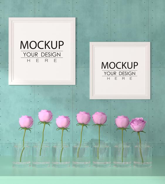 Free Poster Frames In Living Room Psd