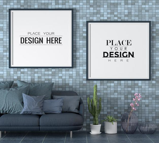 Free Poster Frames In Living Room Psd