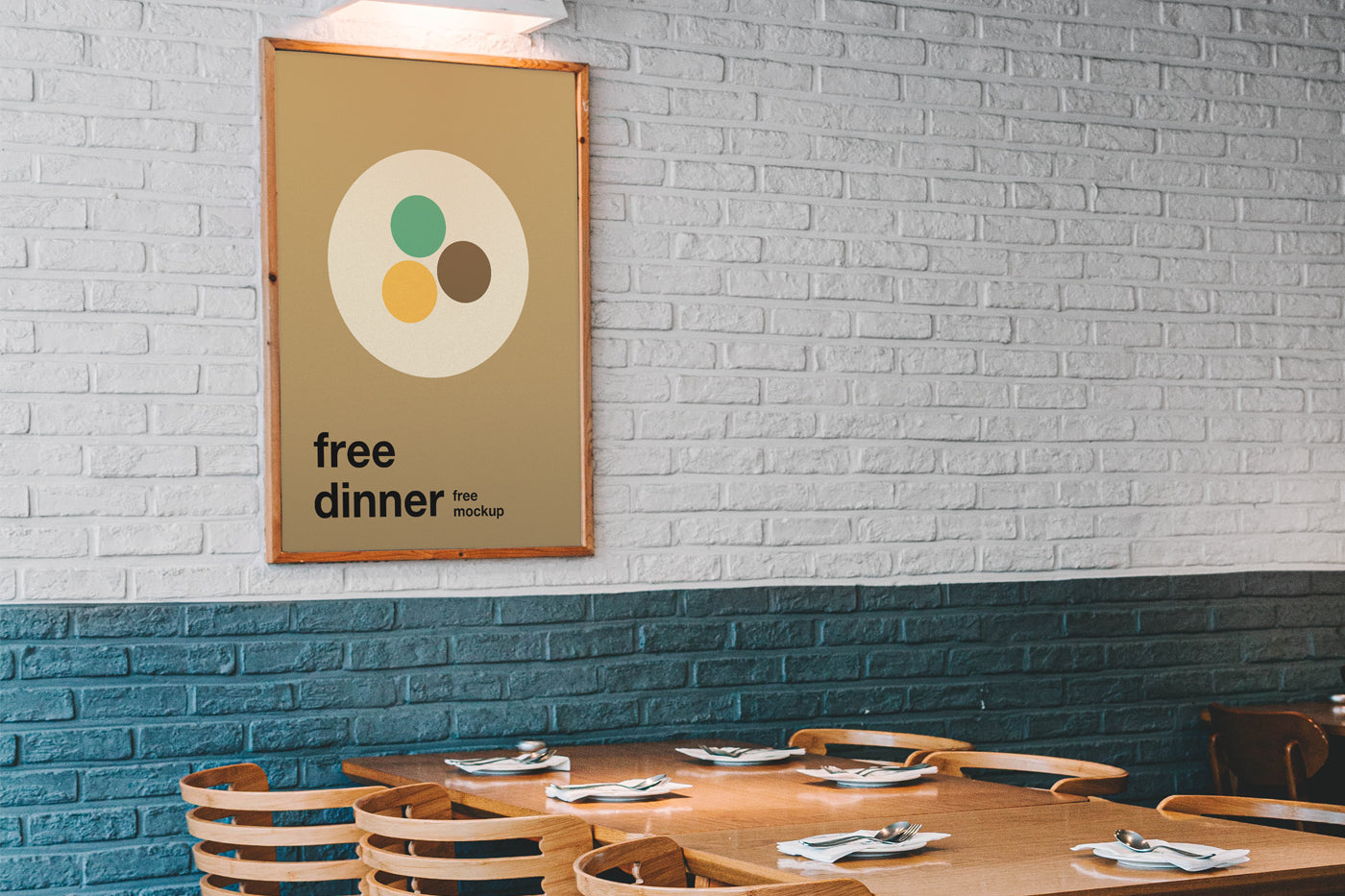 Free Poster In Restaurant Mockup