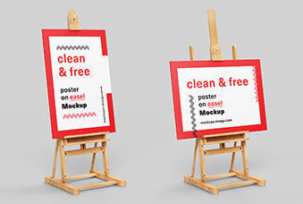 Free Poster On Easel Mockup